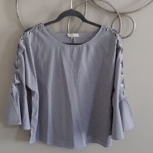 Capri black/white check top